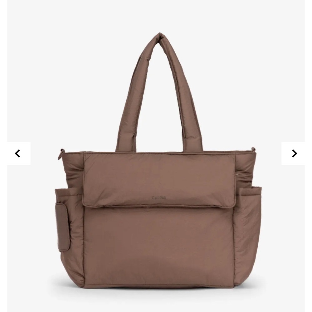 Calpak Brown Tote Bag with Sleek Design and Ample Space